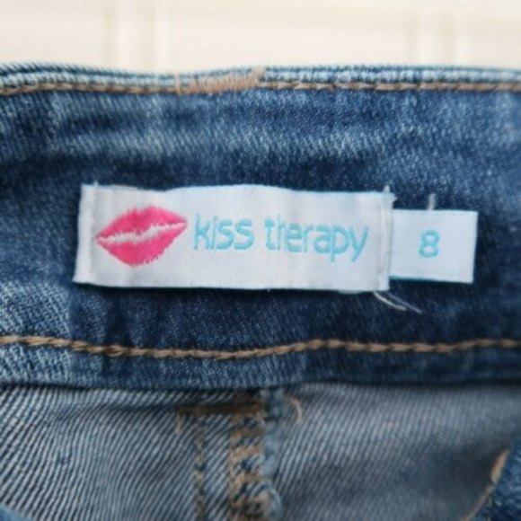 Denim Jean Shorts Women's Cutt Off Kiss Therapy Size 8 Embellished - Picture 4 of 8
